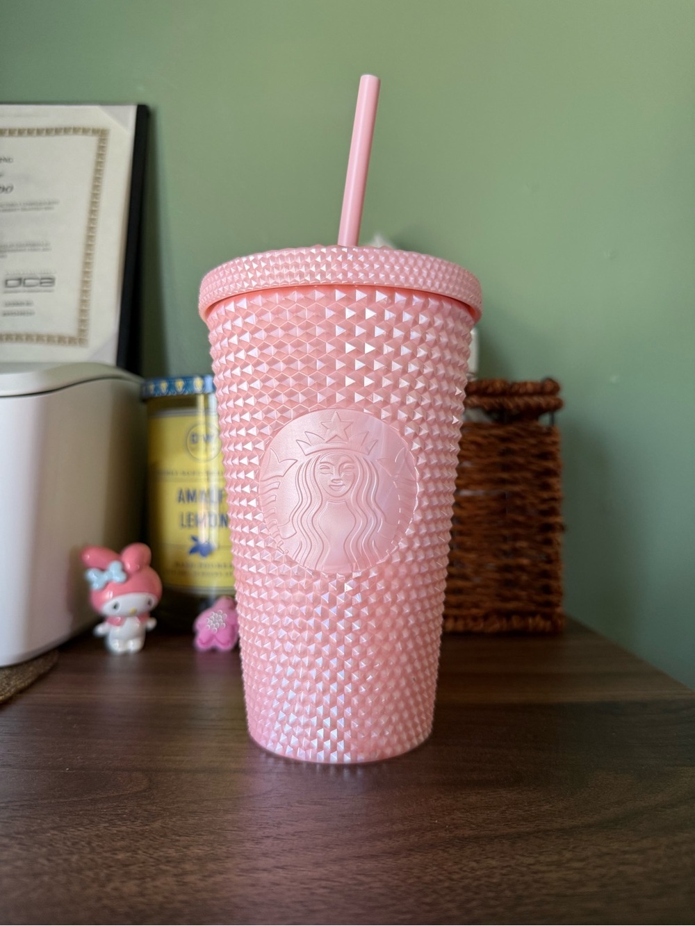 Starbucks Light Pink Studded Cold Cup with Straw
